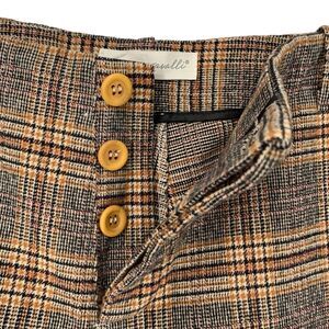 Anna Seravalli Italy Glen Plaid Button Fly Pants Stretch Flannel Trouser 44